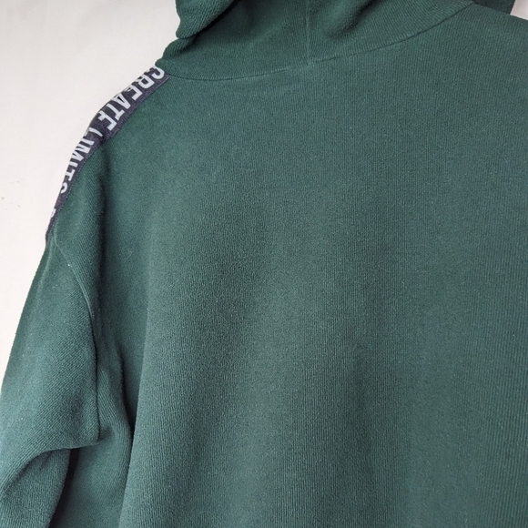 Zara Hoodie Sweatshirt Size Small Crop Green Do Not Create Limits Long Trafaluc - Picture 10 of 12